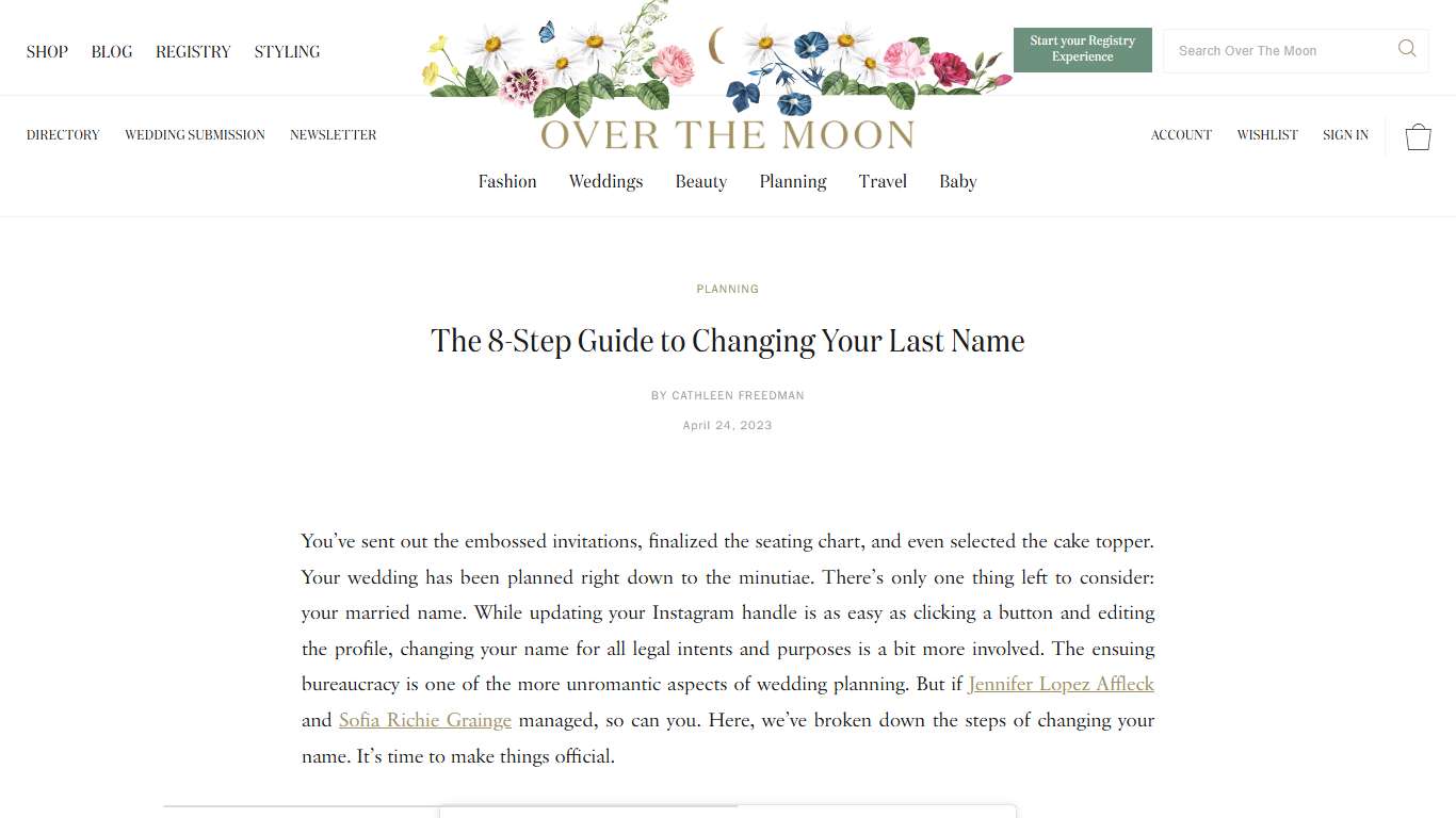 The 8-Step Guide to Changing Your Last Name - Over The Moon
